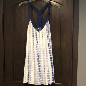 Blue and white dress
